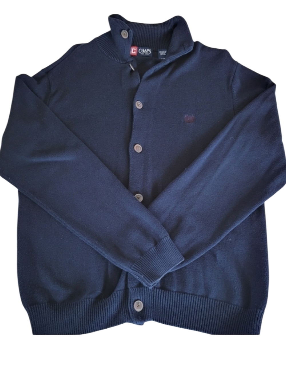 Chaps by Ralph Lauren Button Up Sweater - Navy - Large